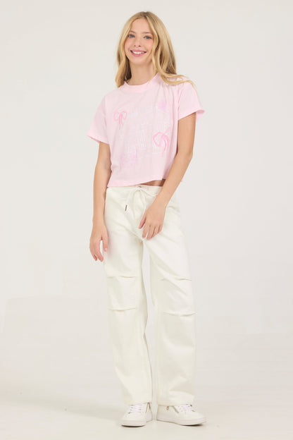White Vintage Havana Kids Drawstring Jeans