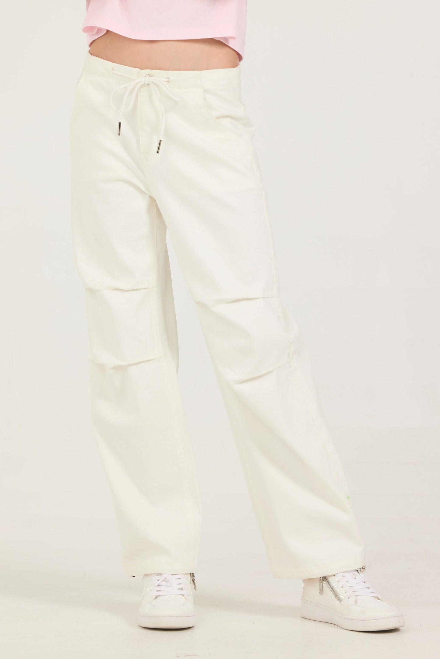 White Vintage Havana Kids Drawstring Jeans