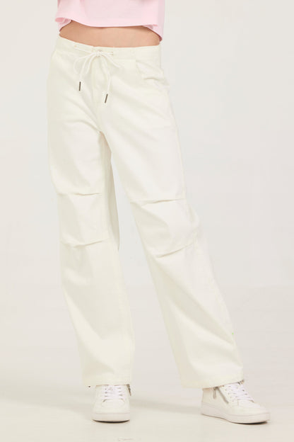 White Vintage Havana Kids Drawstring Jeans