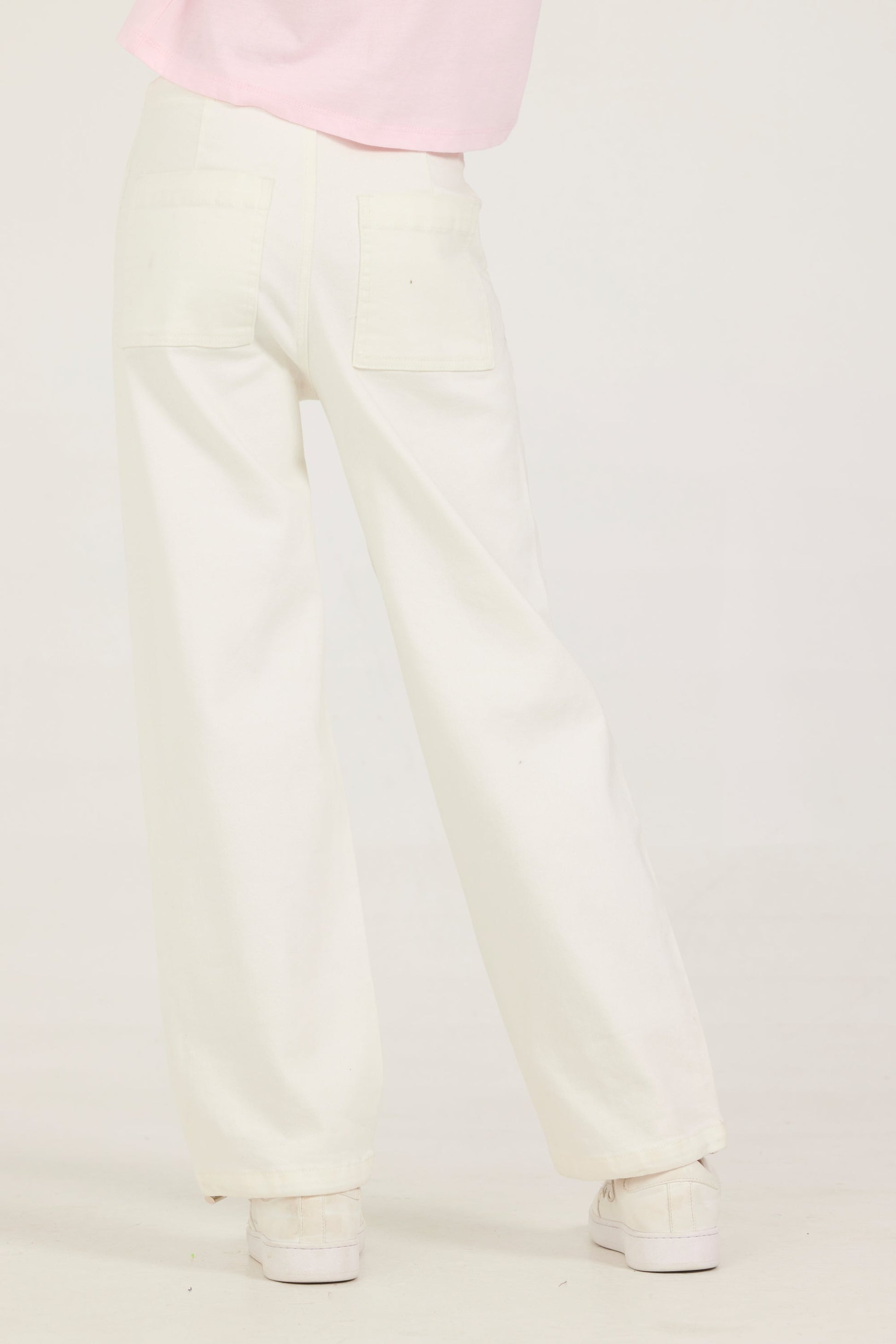 White Vintage Havana Kids Drawstring Jeans
