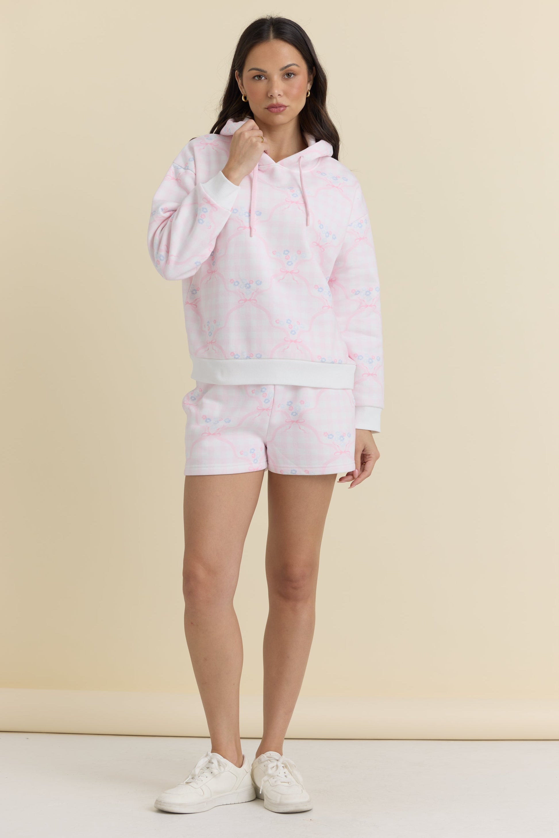 Vintage Havana Proweave Gingham Printed Hoodie