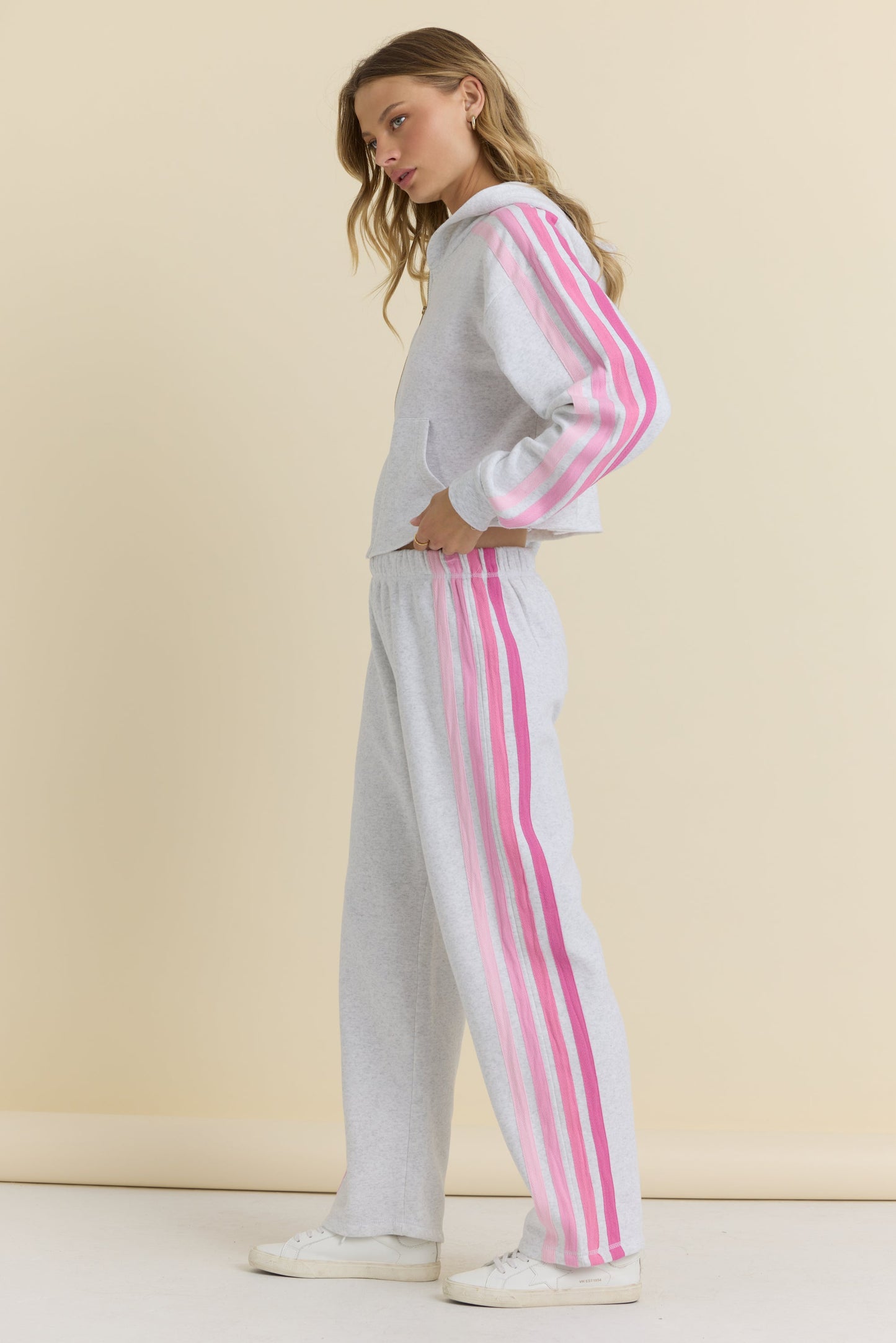 Vintage Havana Crop Zip with Twill Tape Stripe