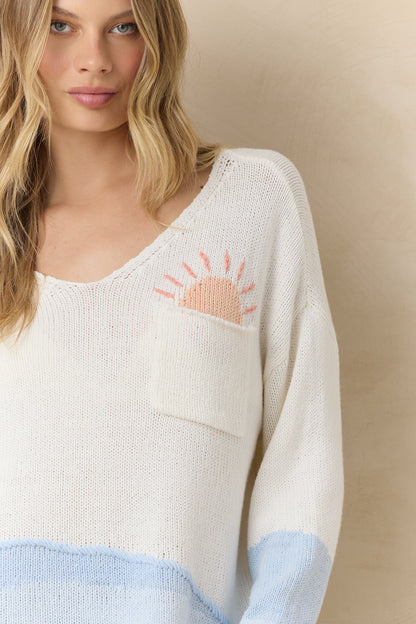 Vintage Havana Ocean Sunrise Knit Sweater