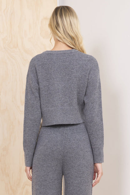 Heather Grey Vintage Havana Sweater Terry Cardigan