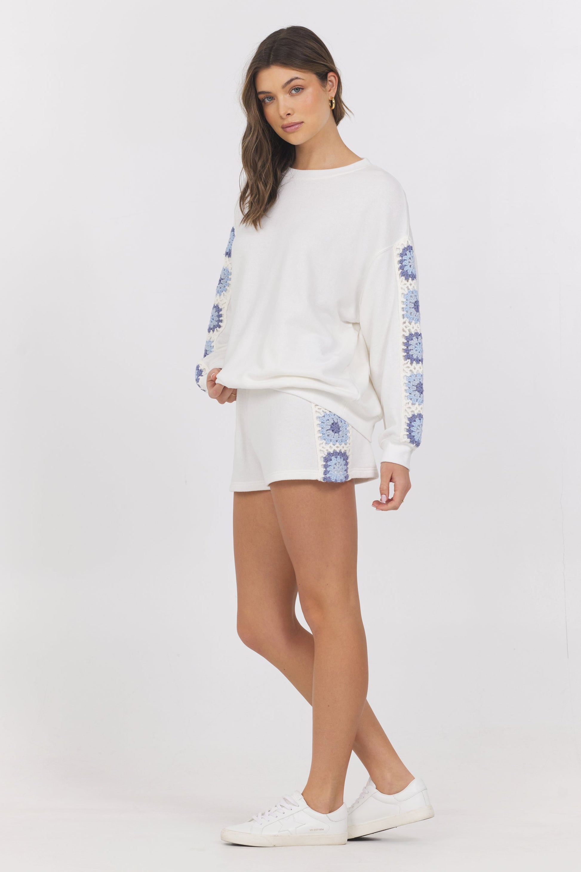 White Vintage Havana French Terry Shorts