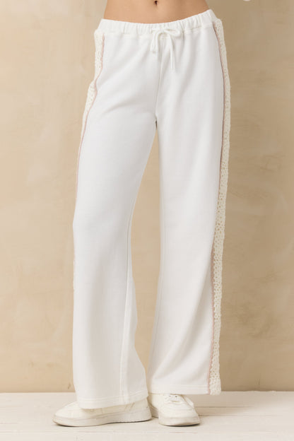 Vintage Havana French Terry Pant with Square Crochet Insert