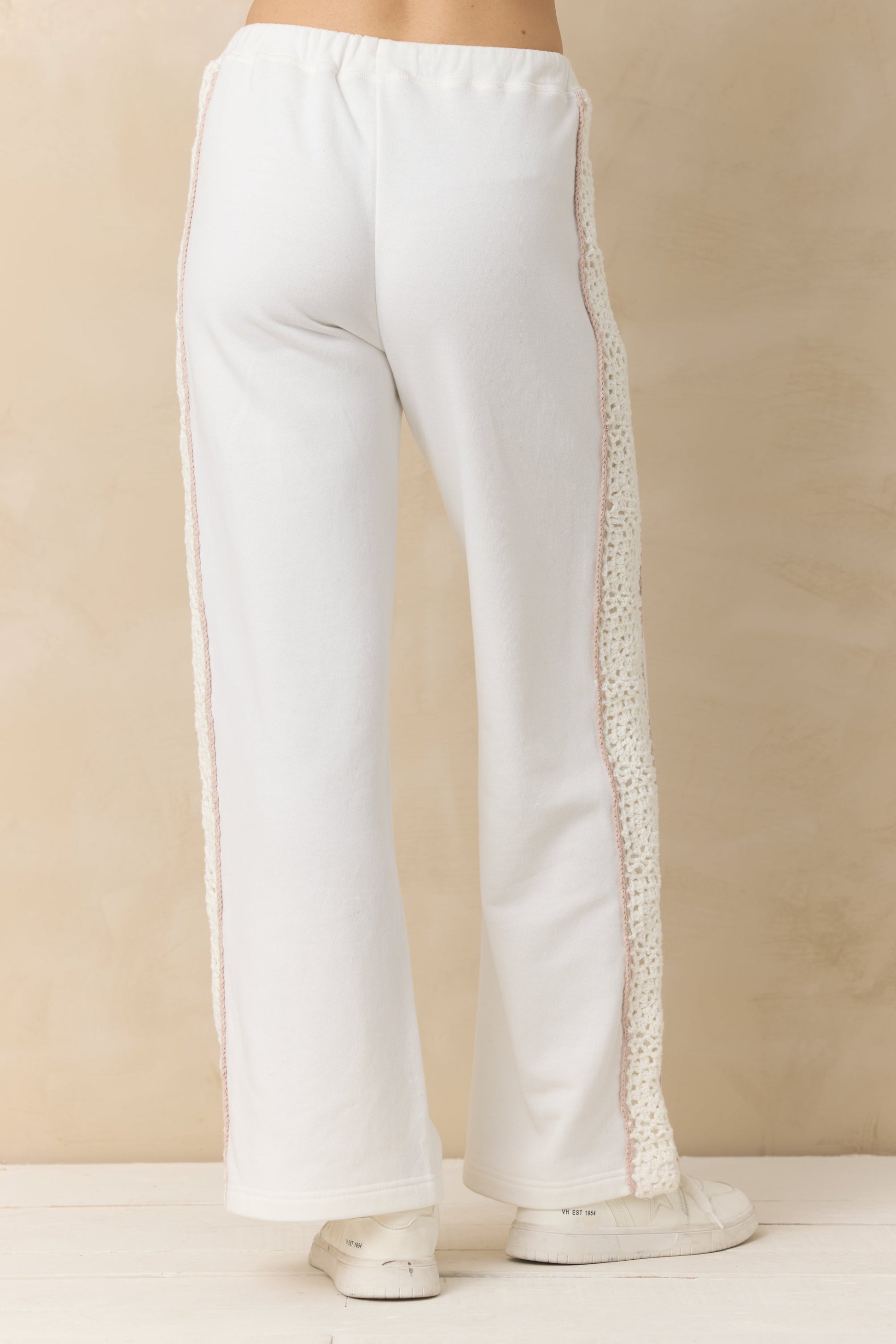 Vintage Havana French Terry Pant with Square Crochet Insert