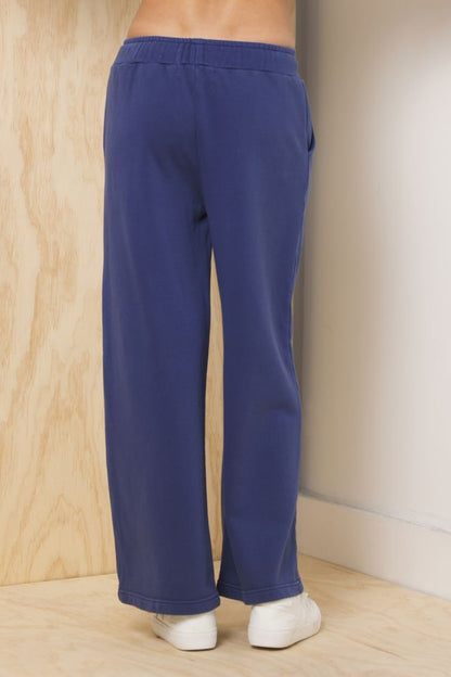Deep Denim Vintage Havana Garment Dye Wide Leg Pant