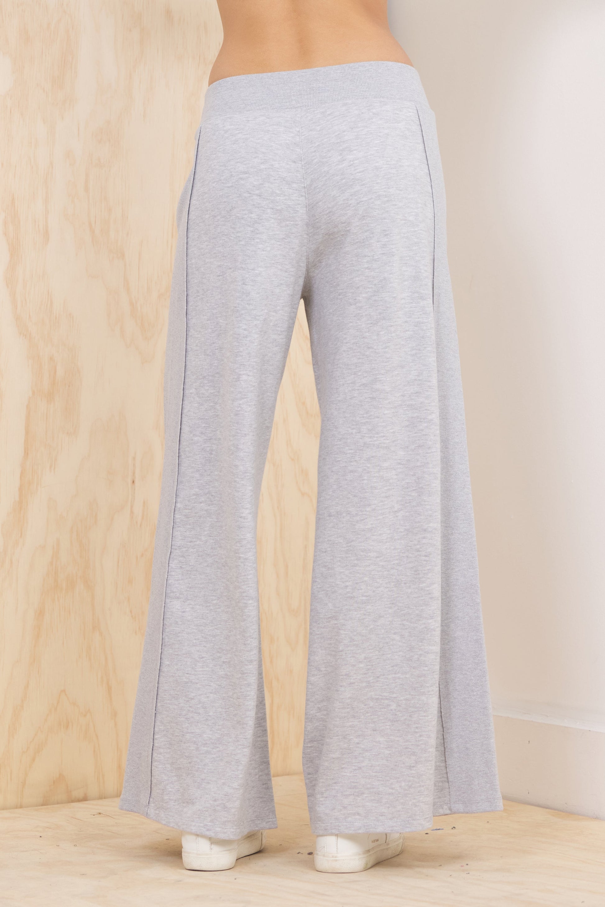 Heather Grey Vintage Havana Jersey Seamed Flared Pant
