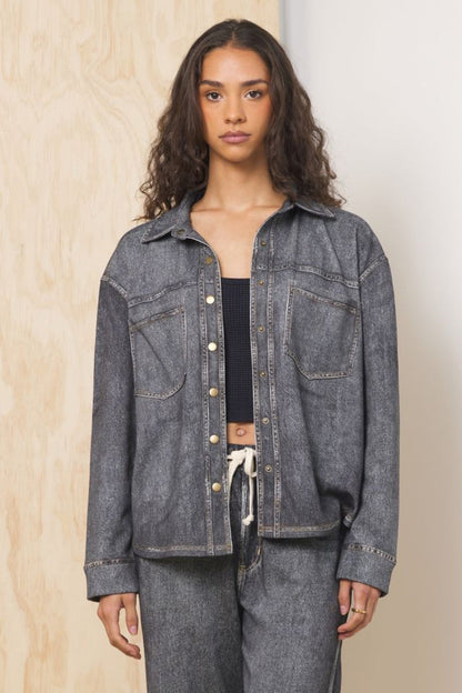 Vintage Havana Denim Fleece 2-Piece Set