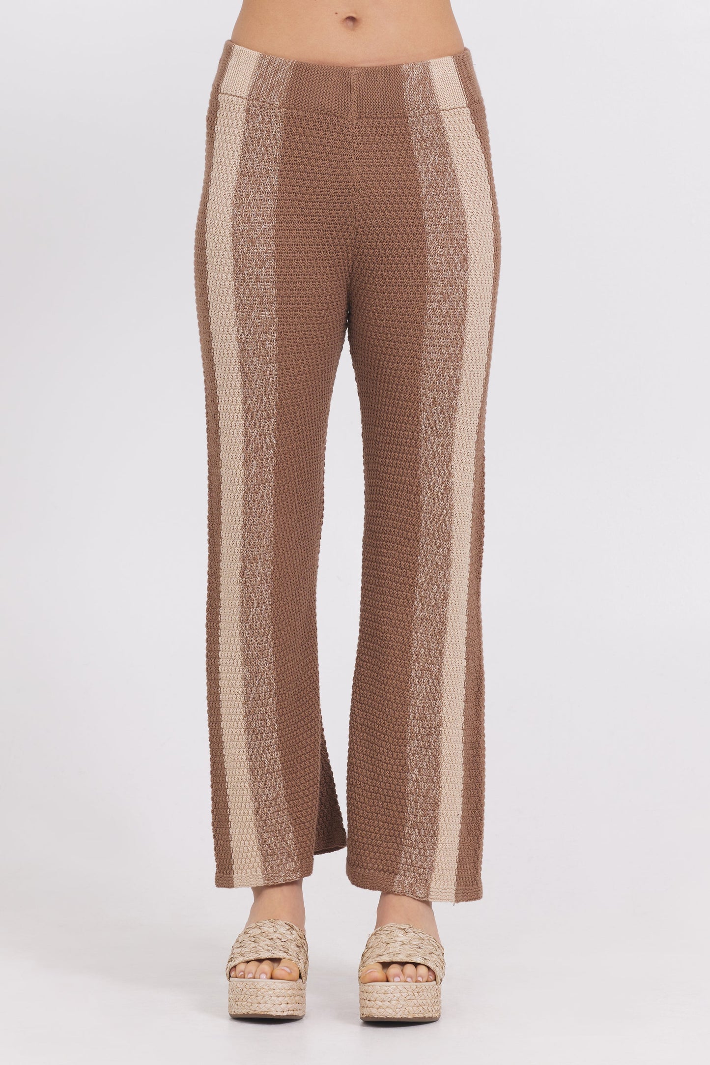 Mocha Latte Stripe Vintage Havana Striped Sweater Pants