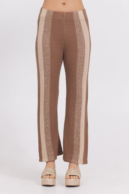 Mocha Latte Stripe Vintage Havana Striped Sweater Pants