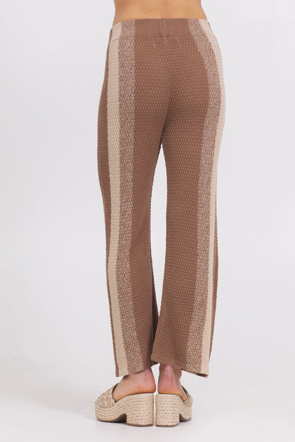 Mocha Latte Stripe Vintage Havana Striped Sweater Pants