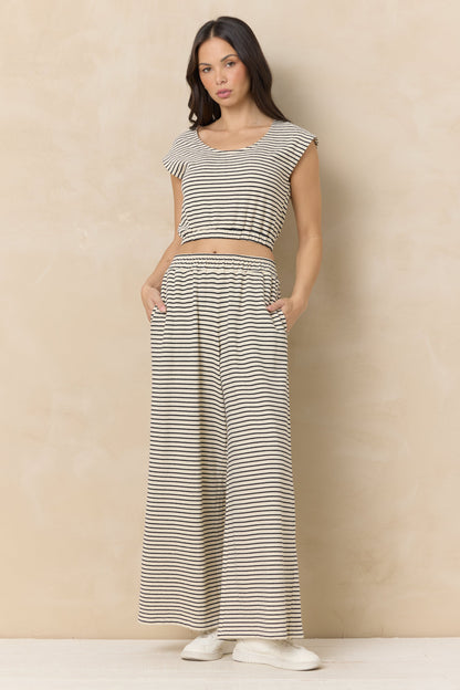 Vintage Havana Striped French Terry Cloth Top