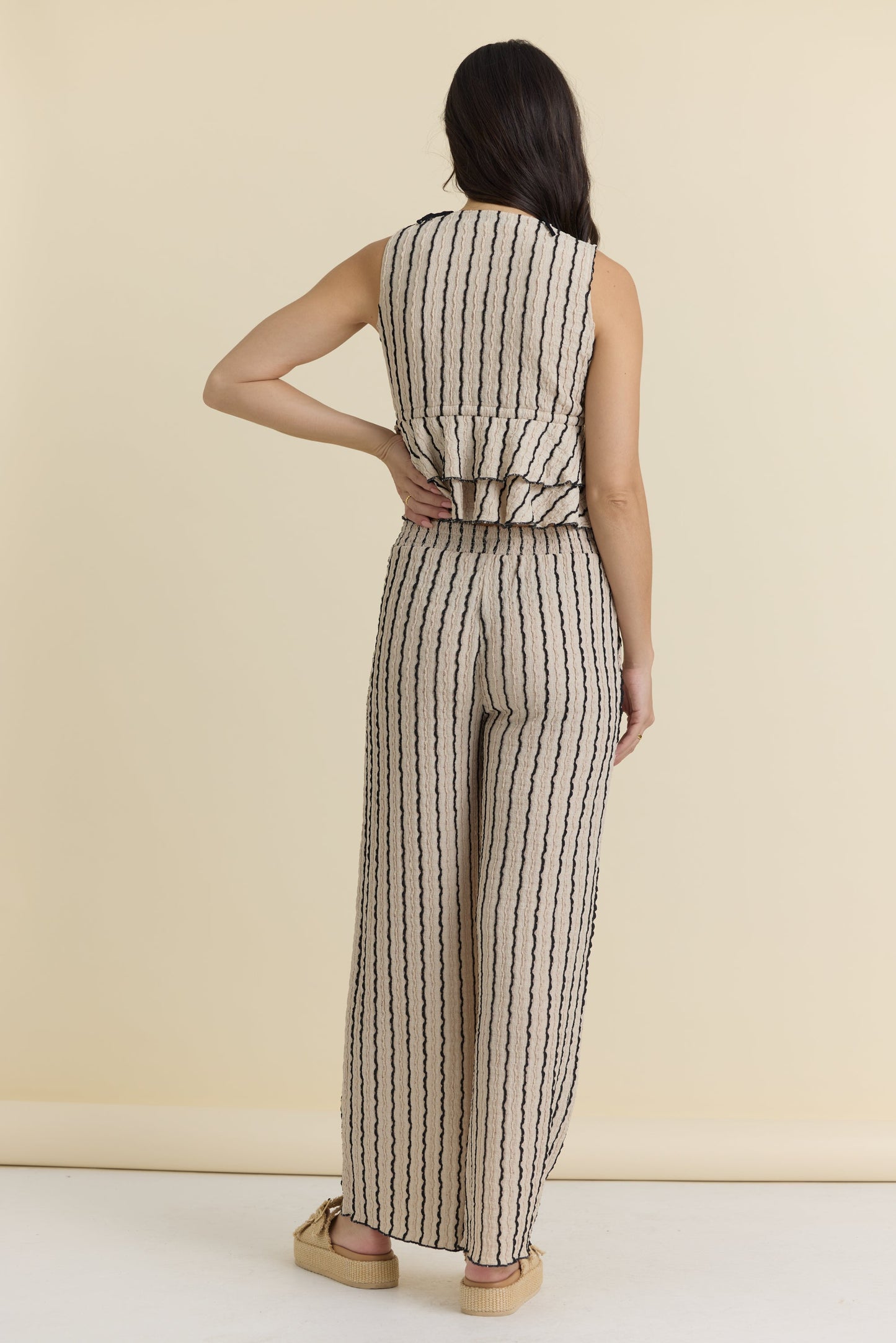 Vintage Havana Novelty Knit Front Tie Top