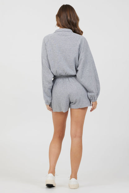 Heather Grey Vintage Havana Heather Grey Bounded Textured Jersey Shorts