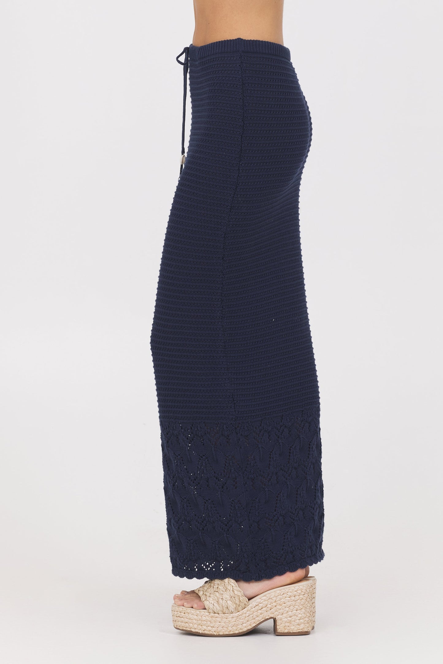Navy Vintage Havana Navy Crochet Maxi Skirt
