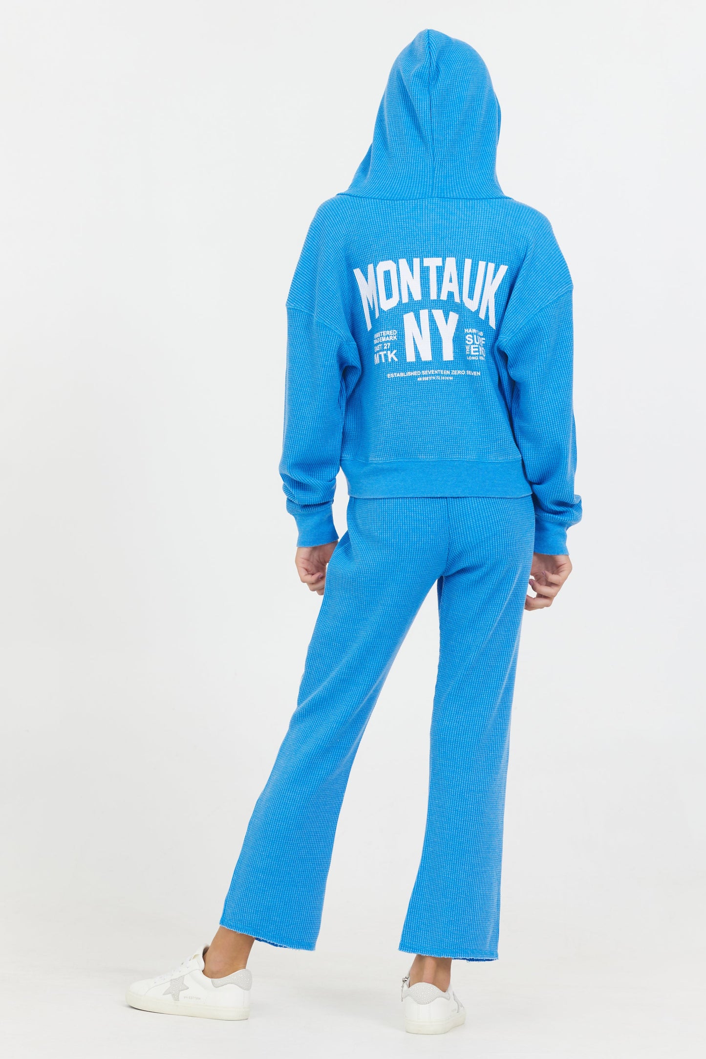 Vintage Blue Vintage Havana Kids "Montauk" Burnout Thermal Zip Hoodie