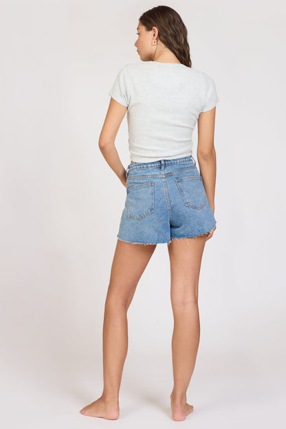 Harbor Grey Vintage Havana "Camp Malibu" Harbor Grey Rib Hacci Cropped Tee