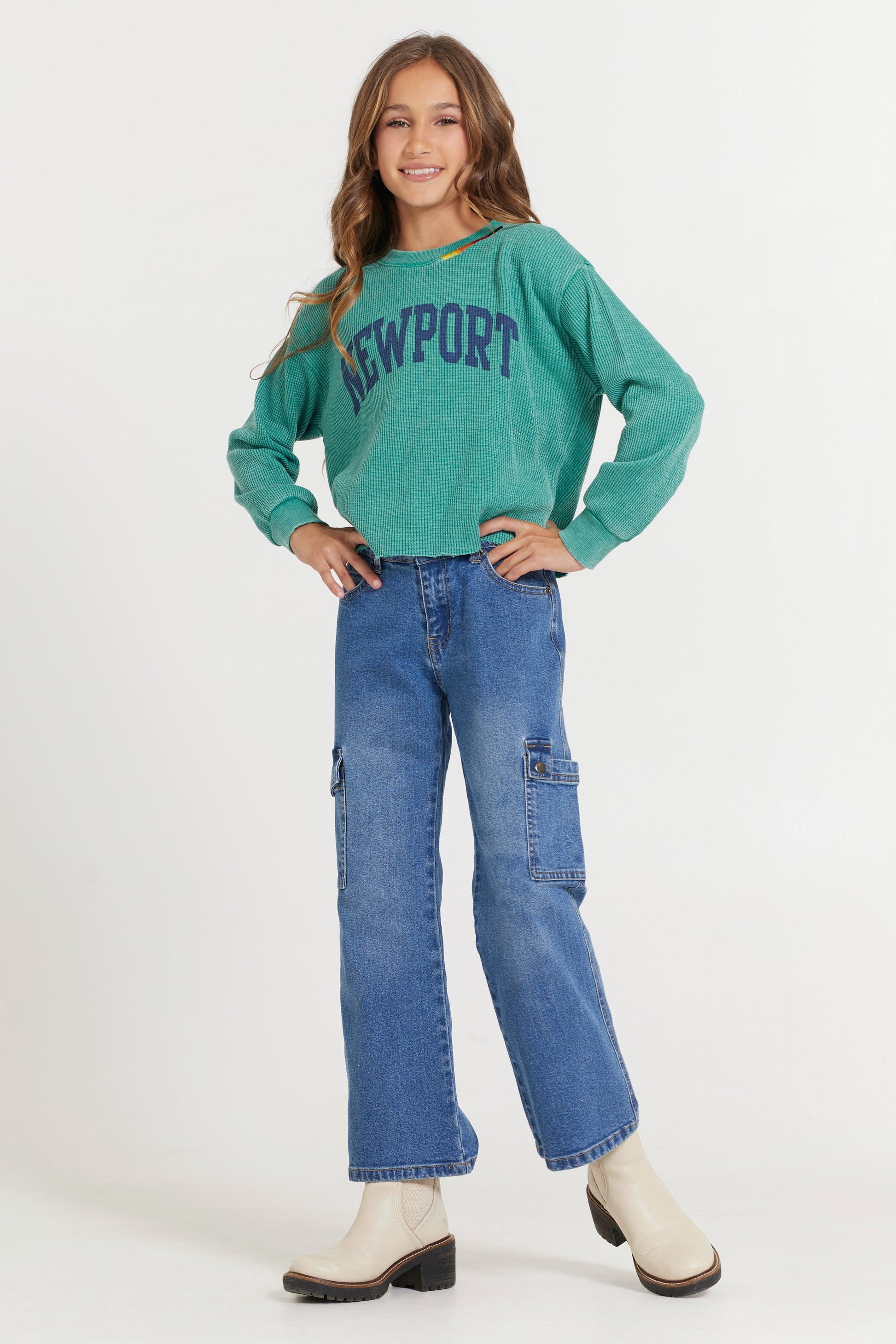 Vintage Green Vintage Havana Kids Vintage Green Newport Stitch Neck