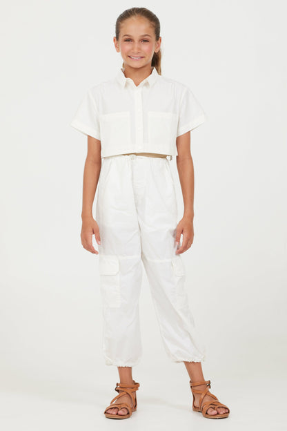 Vintage Havana Oyster Cropped Button Down