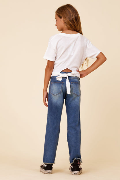 Vintage Havana White Twist Tie Back Top
