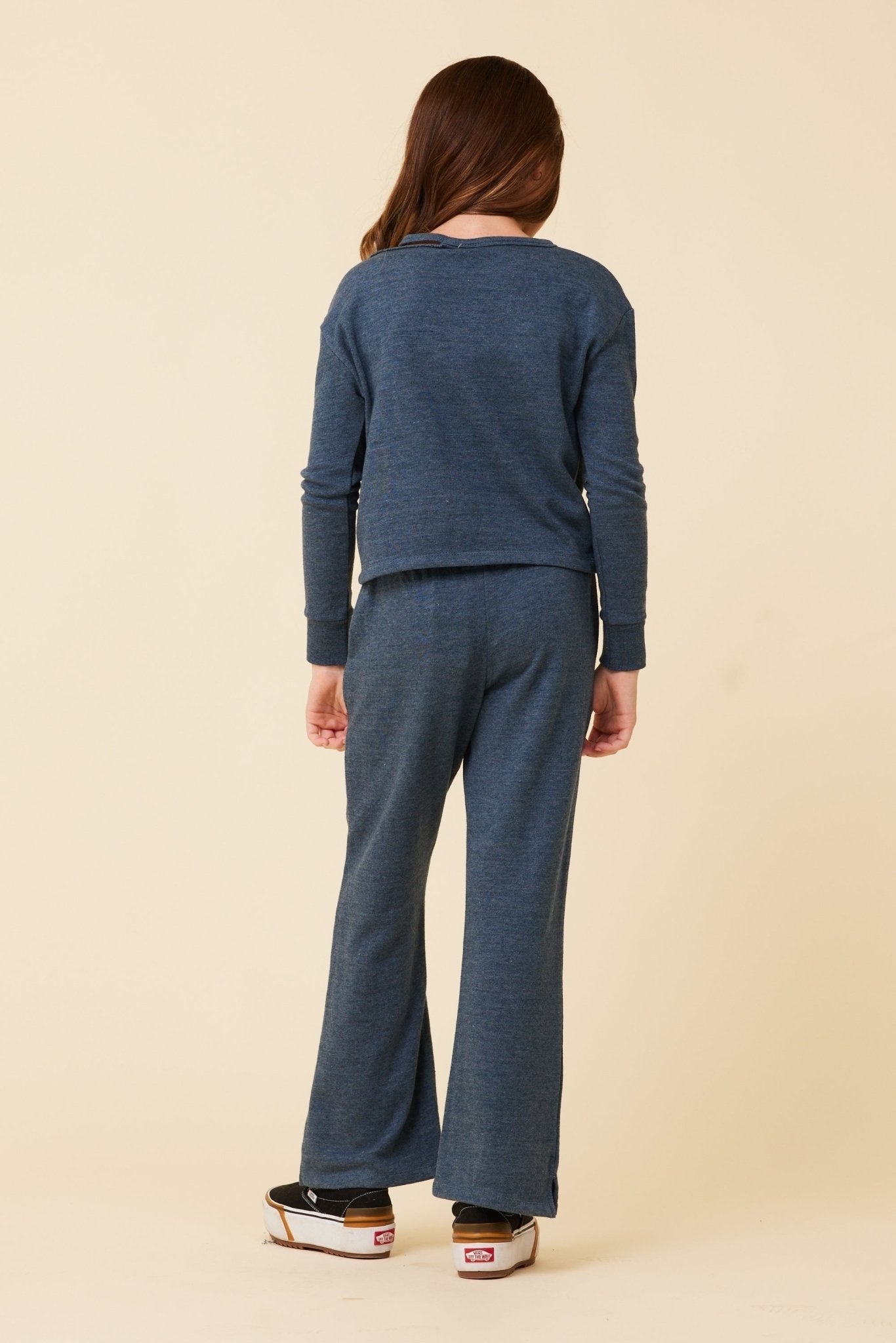 NAVY Vintage Havana Distressed Neckline Crewneck