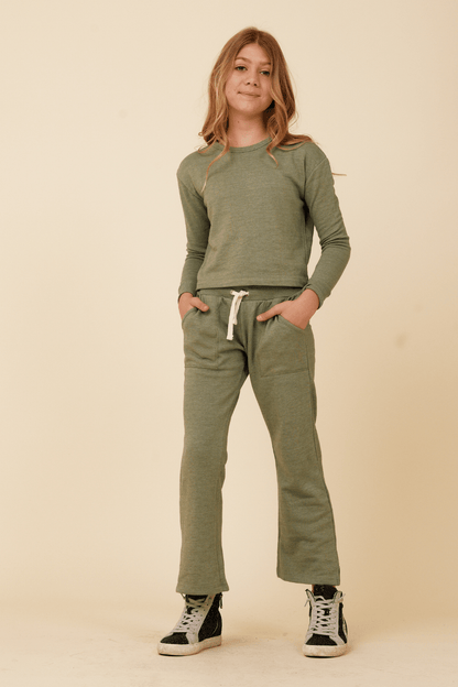 SAGE Vintage Havana Distressed Neckline Crewneck
