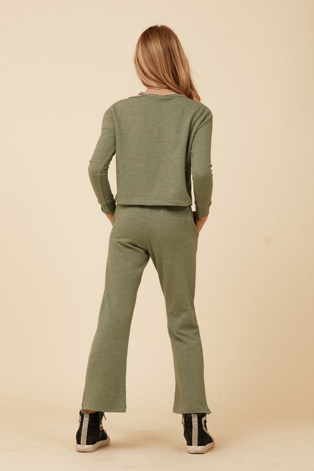 SAGE Vintage Havana Distressed Neckline Crewneck