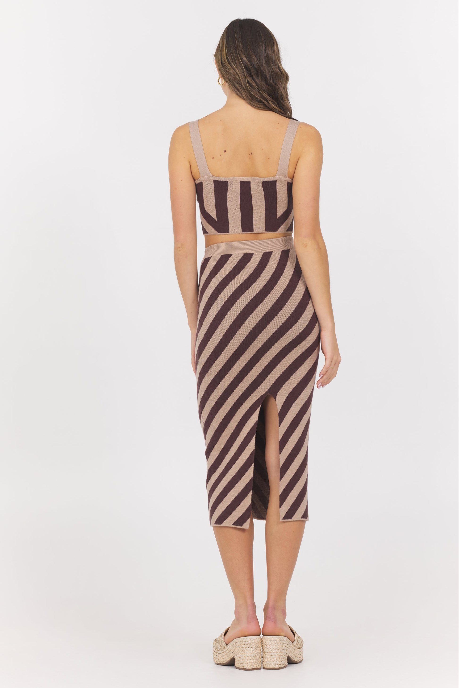 Brown/Tan Vintage Havana Striped Knit Tank