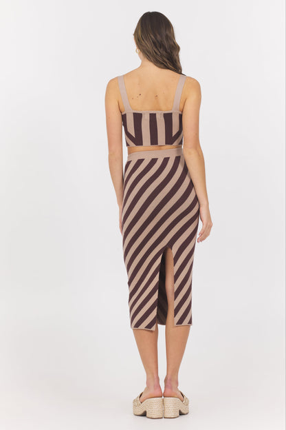 Brown/Tan Vintage Havana Striped Knit Tank