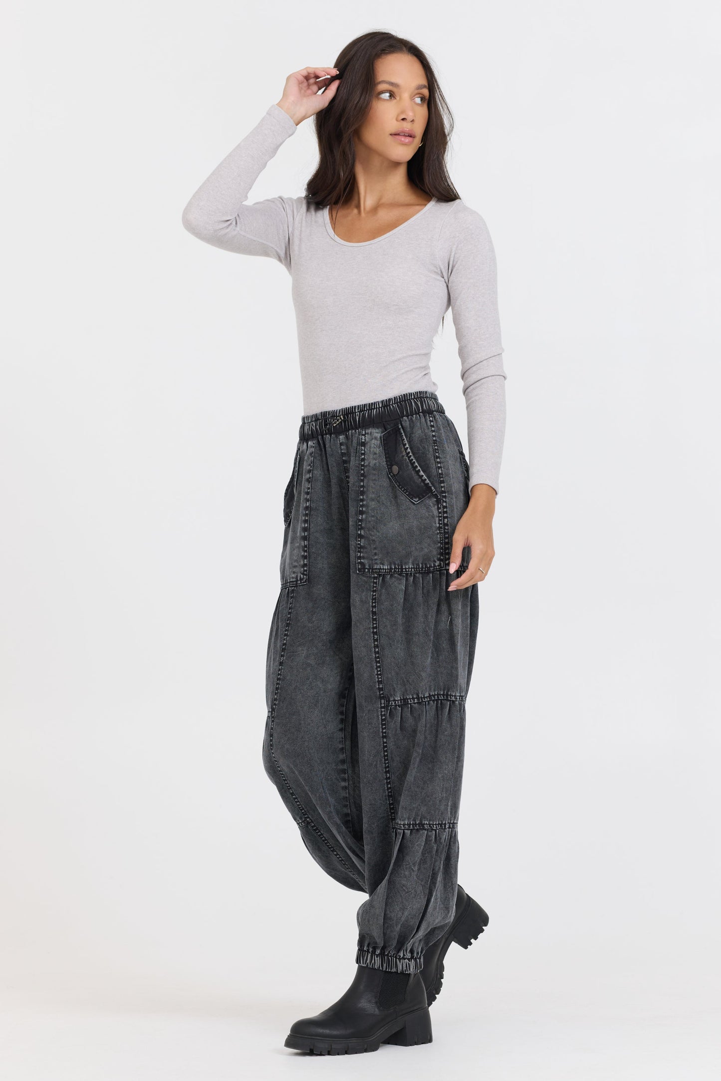 Heather Grey Vintage Havana Heather Grey Seamless Long Sleeve Tee