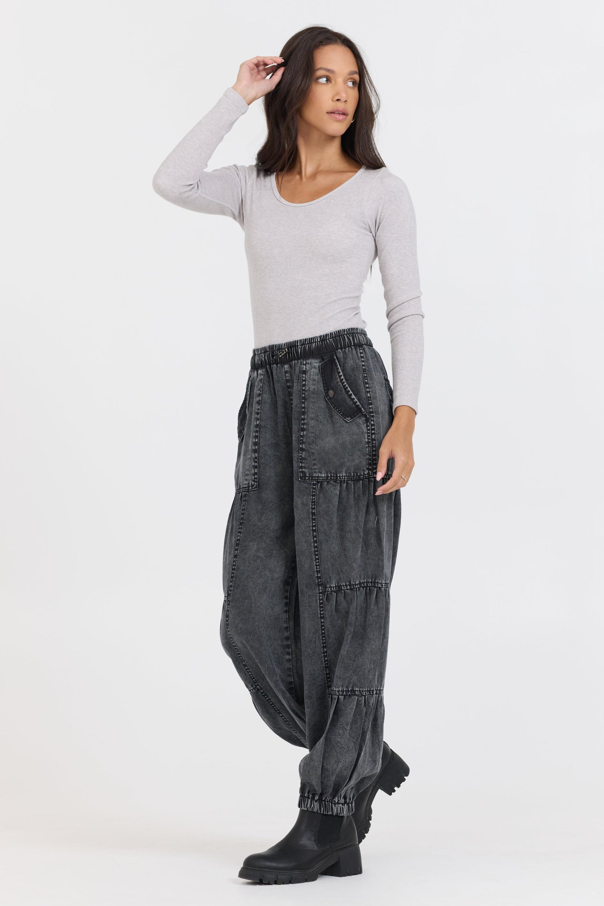 Heather Grey Vintage Havana Heather Grey Seamless Long Sleeve Tee