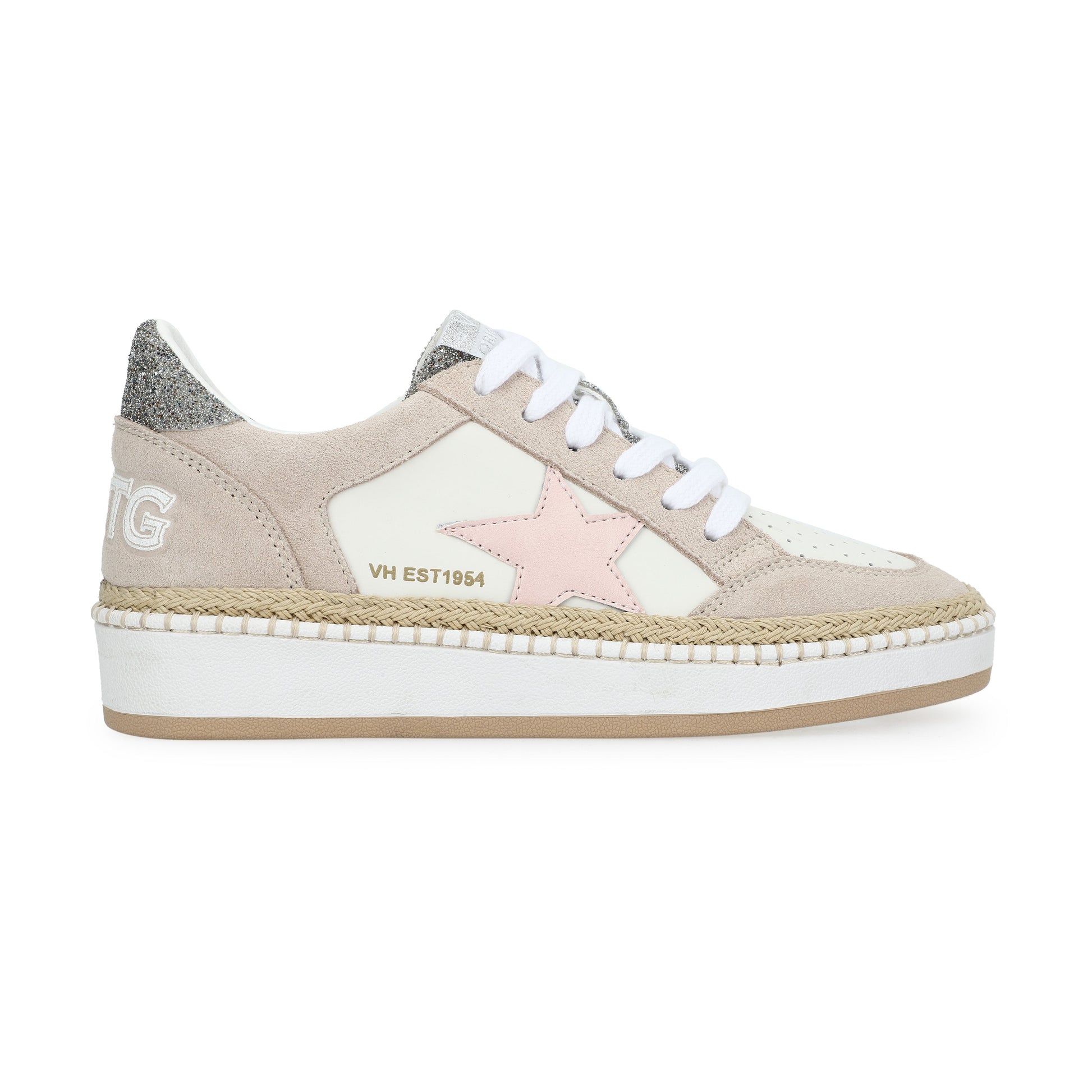 RAFFIA/PINK/SILVER Vintage Havana DENISSE 29 - RAFFIA/PINK/SILVER